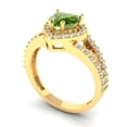 thumbnail image 2 of Clara Pucci 14K Yellow Gold 1.49ct Peridot Halo Ring for Women, 2 of 8
