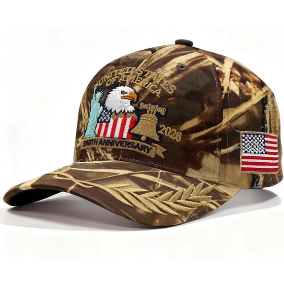 United States 250 Anniversary USA Hat 1776-2026 250th Anniversary USA Hat Adjustable Embroidered Patriotic Hats Men Women