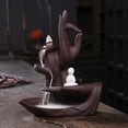 thumbnail image 3 of 1pc Lotus Ceramic Waterfall Incense Holder, Aromatherapy Home & Office Decor (Without Incense), 3 of 7