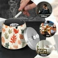 thumbnail image 4 of Yayeee Ashtray with Lid for Cigarette Smokeless Stainless Steel Home Ash Holder, Red Autumn Leaves, 4 of 7
