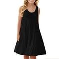 thumbnail image 7 of qolati Toddler Girl's Summer Dresses Boho Strap Casual Sleeveless Tiered Swing Tank Dress 2025 Casual A Line Sundress with Pockets for 4-14 Years, 7 of 7