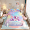 thumbnail image 2 of Erosebridal Kawaii Unicorn Bedding Full Comforter Set, Personalized Letter H Down Comforter, Cute Stars Clouds Bedding Sets Full With Comforter, Breathable Room Decorative,3 Pieces Reversible, 2 of 6