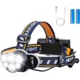 thumbnail image 1 of Linterna frontal YONGSHENG LED recargable 12000 lm 8 modos de iluminación Con cable USB y 2 baterías, 1 of 5