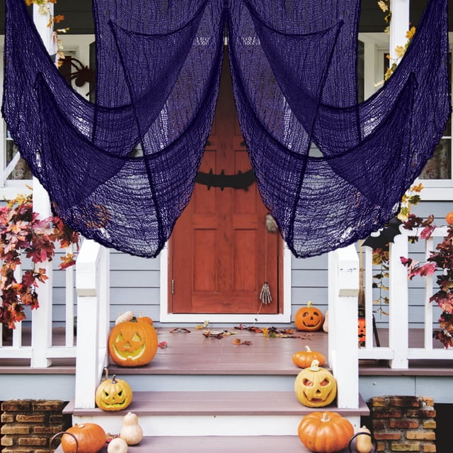 Decoración de Gasa para Halloween - 1 Pieza de Tela Espeluznante para Decorar Fiestas y Crear Ambiente En Puertas | Cinta Fina Uniforme