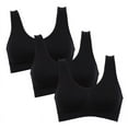 thumbnail image 2 of Sports Bra for Women, Seamless Comfortable Yoga Bra with Pads,Black, 2 of 7