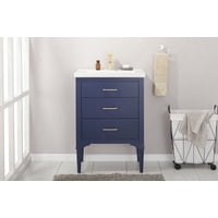 Bathroom Vanities Product Image Design Element Mason 24 Single Sink Bathroom Vanity In Blue
