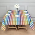 thumbnail image 3 of Colorful Striped Checkered Pattern Square Tablecloth,Waterproof Square Table Cover,Wipeable Spillproof Washable Table Cover for Home Kitchen Party Decor 52"x52"(132x132cm), 3 of 6