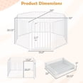 thumbnail image 3 of Gymax 8-Panel Adjustable Pet Safety Fence w/Auto-close Door & Double Locking System White, 3 of 10