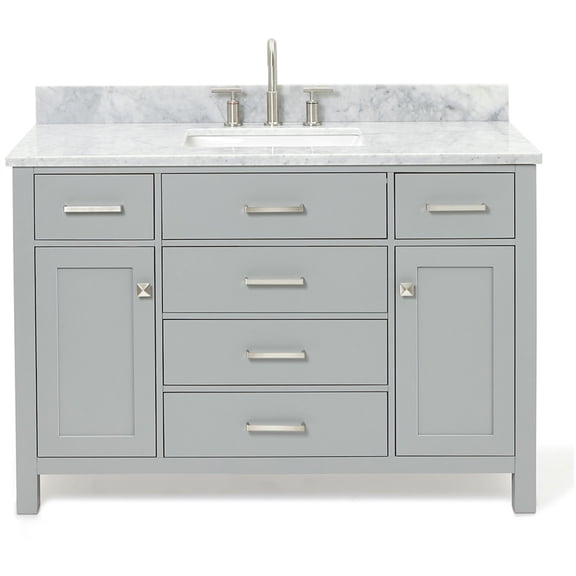 Ariel H049SCW2RVOGRY Bristol 49" Free Standing Single Rectangular Basin Vanity Set - Grey