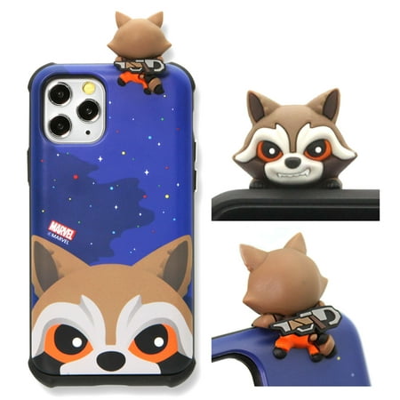 Marvel Avengers Raccoon Figure - Slim Protective Bumper Case Cover with Card Slot for iPhone 11Pro