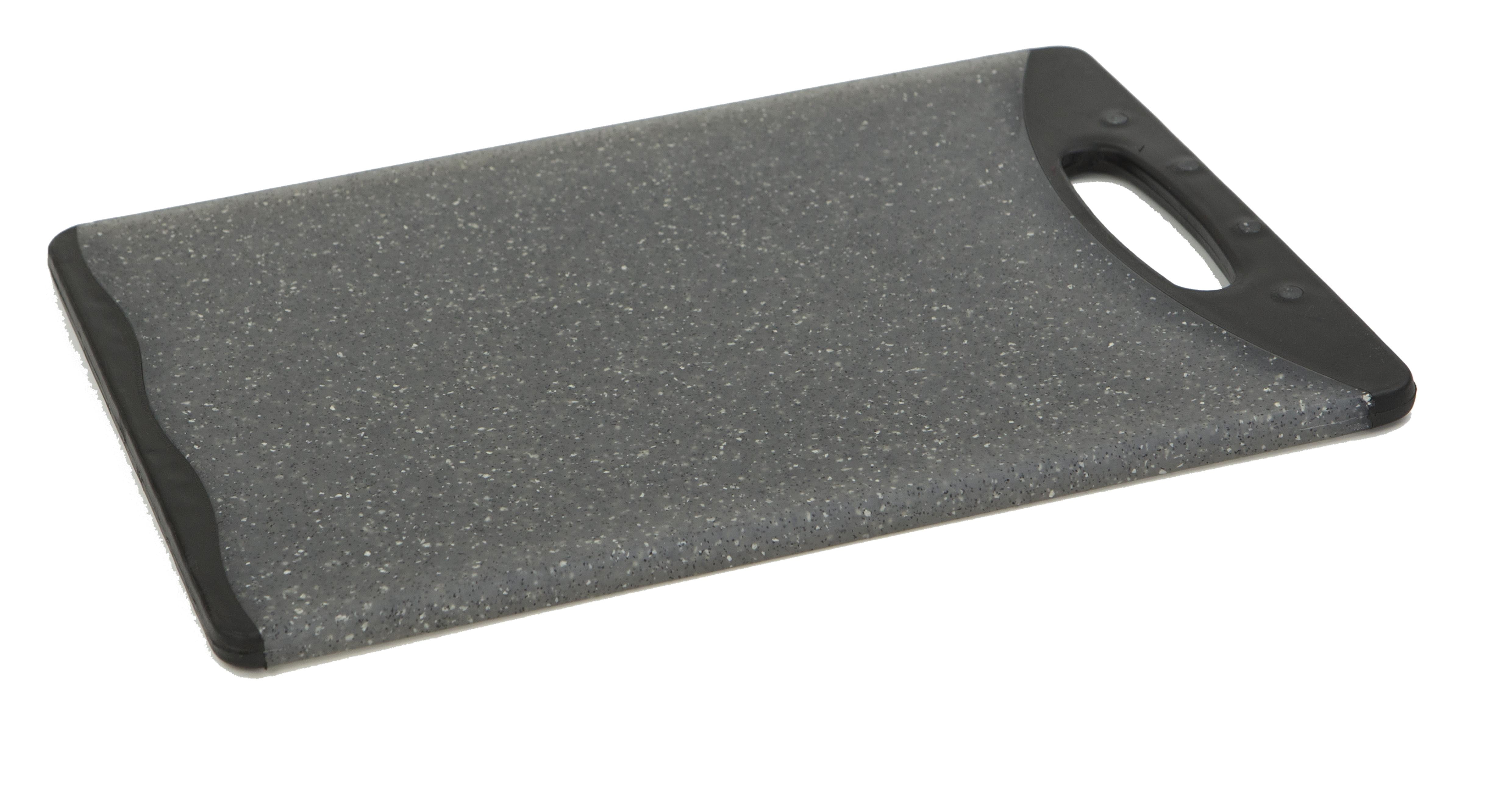 Home Basics Double Sided 12" x 18" Granite Plastic Cutting Board, Black