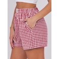 thumbnail image 3 of Shorts boxer ANRABESS a cuadros rojos y blancos, talla mediana, 3 of 6