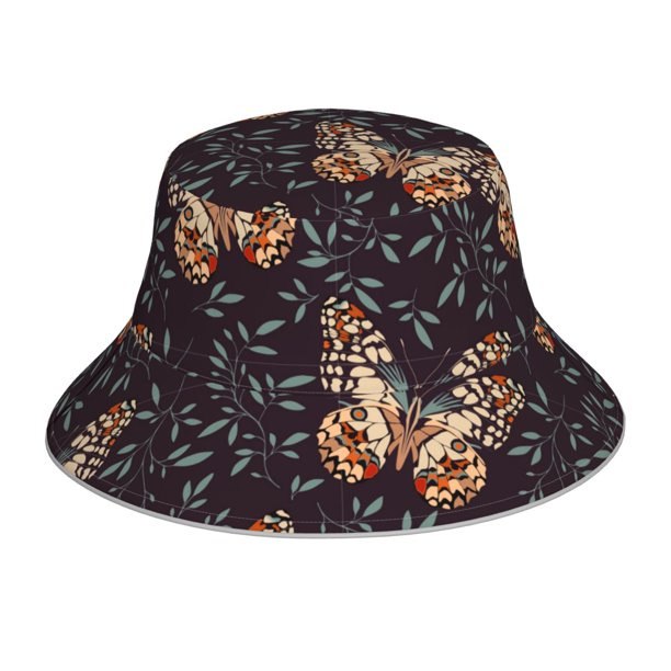 Fotbe Butterfly1 Sombrero Tipo Pescador con Estampado – Sombrero de Sol de Algodón de Moda para Playa, Golf, Pesca