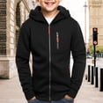 thumbnail image 2 of Boys Fleece Hoodie Full Zip Hooded Sweatshirts Teen Girls Slim Fit Jacket Long Sleeve Warm Outerwear with Zipper Pockets Coat, 2 of 6