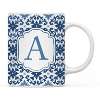 Koyal Wholesale Ceramic Coffee Mug, Moroccan Monogram  A