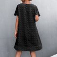 thumbnail image 6 of Womens Summer Ruffle Short Sleeve V Neck Mini Dress Chiffon Swiss Dot Flowy Short Dress Solid Casual Loose Beach Dress, 6 of 7
