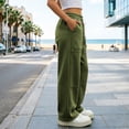 thumbnail image 6 of Ltctricy Sweatpants for Women Comfy Wide Leg Pants Drawstring Casual Lounge Trousers with Pockets Fall Trendy Clothes(Army Green,XX-Large), 6 of 7