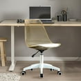 thumbnail image 4 of Office Desk Chair Transparent Back Chair Armless Swivel Computer Chair with Wheels for Living Room Bedroom Office Brown, 4 of 5