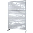 thumbnail image 5 of DUOSONG Outdoor & Indoor Privacy Screen Metal Privacy Screen 76" H×48" W, Freestanding Decorative Privacy Screen For Deck Balcony Patio, Privacy Fence Panels For Outside Lawn Garden Ps109 White White, 5 of 11