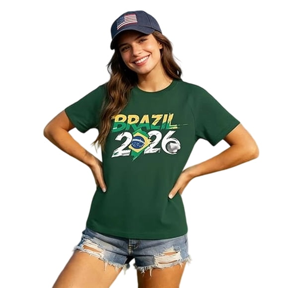 Canada 2026 Soccer Shirts for Women Mexico Shirts Soccer Graphic Jerseys Brazil USA Football Soccer V Neck Tops