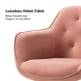 thumbnail image 4 of Tina's Home Velvet Tufted Office Chair Upholstered Swivel Modern Adjustable Armchair Metal Base Home Bedroom Pink, 4 of 7
