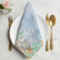thumbnail image 2 of Summer Beach Starfish Cloth Napkins, Blue Coastal Ocean Conch Wood Grain Washable and Reusable Dinner Napkins Set of 2, Table Napkin for Kitchen Party Birthday Wedding Hotel Housewarming 20"x20", 2 of 9