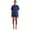 Dark Blue, variant on LYMAYTER S-2XL Women Denim Outfits Summer Short Sleeve Button Shirt Set Elastic Waist Shorts Matching Set