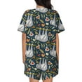 thumbnail image 3 of Bixox Women's Cute Sloth Printed Pajama Set 2 Piece Lounge Set Top and Shorts Soft Pajamas, Shorts with Pockets, 3 of 7