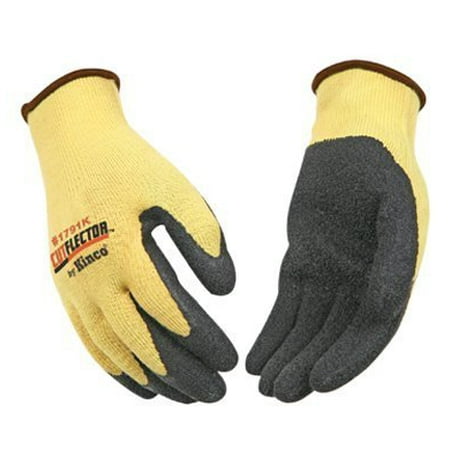 Kevlar Knit Shell Glove - KINCO 1791K-L Men's Cut Resistant Latex Palm Gloves, Level 3, Kevlar Knit Shell, Large, Yellow