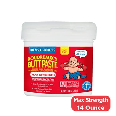 Boudreaux's Butt Paste Maximum Strength, Baby Diaper Rash Cream, Infant Ointment, 14 oz Flip-Top
