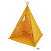 ToppiJoy Foldable Teepee Tent, Play Tent for Kid, Kids Teepee Tent with Window and String of Lights, Indoor Teepee Tent Set (Yellow)