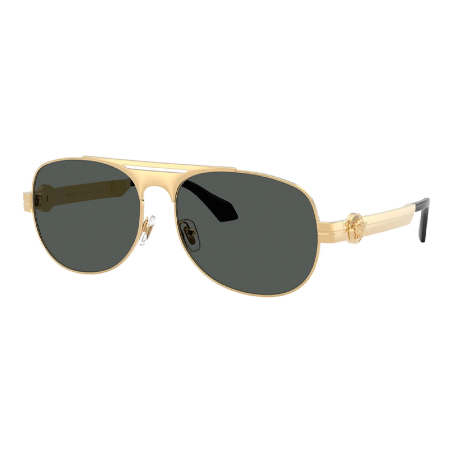Versace, Plastic Unisex Geometric Sunglasses, Black, 53mm Lens