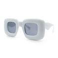 thumbnail image 5 of Womens Retro Ballon Bubble Super Thick Rectangle Retro Sunglasses White - Black, 5 of 7