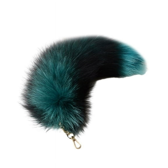Gradient Foxes Furs Tail Keyring Hanging Ornaments Bag Charm Pendant Car Keyring Handbag Decorations for Women Girls