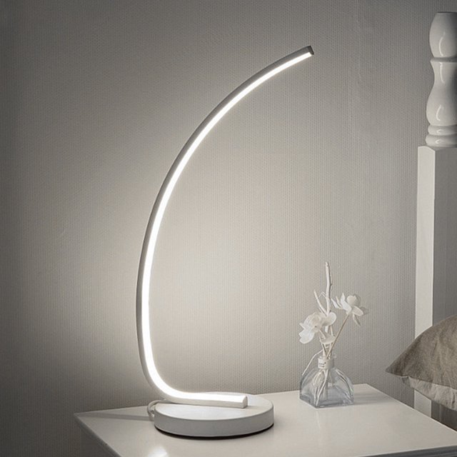 Lámpara de mesa de onda espiral moderna Lámpara de pared de metal acrílico para el hogar LED (Blanco)