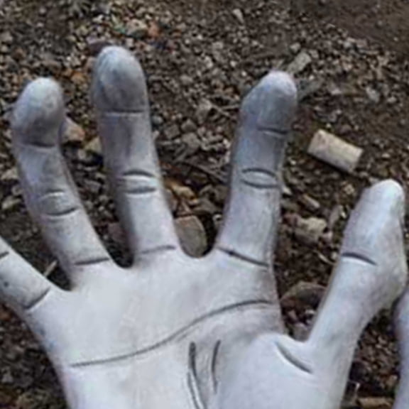 Opvise 2Pcs Artificial Creepy Plastic Hands Bar Haunted House Decoration Halloween Prop White