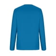 thumbnail image 5 of KkSLirnhs Fall Trendy Tops Plus Size Women's Solid Color Round Neck Long Sleeved Regular Pullover Hoodie Top T Shirts Blouse XXXXXL Blue, 5 of 5