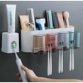 thumbnail image 2 of Porta Cepillo De Pared Dispensadorde Pasta Dental Con4 Vasos Modelo Blanco, 2 of 4
