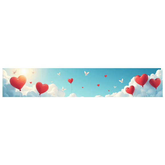 Ballon Cœur Ciel Oiseau d'Amour Bannière de Fond pour Mariages Événements Romantiques Photographie Arrière-Plans Célébrations Fêtes Décorations Anniversaire