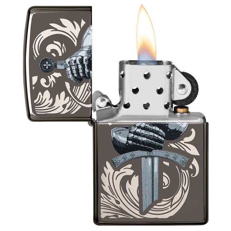 Zippo Knights Glove Design Black Ice Pocket Lighter - Walmart.com