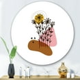 thumbnail image 1 of Designart - Elementary Shapes With Abstract Flowers Plants I - Modern Metal Circle Wall Art, 1 of 5