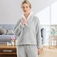 thumbnail image 3 of Fluffy Pajamas Set for Women Soft Comfy Fleece Pjs Pullover Pants Loose Plush Sleepwear Fuzzy Loungewear for Winter, 3 of 12