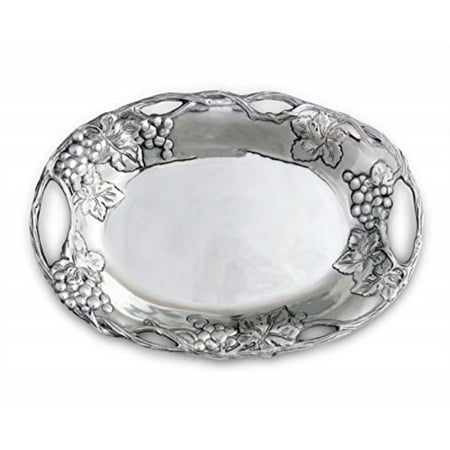 arthur court designs aluminum grape oval tray 13.5
