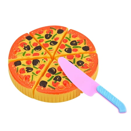 

Alueeu Childrens Kids Pizza Slices Toppings Pretend Dinner Kitchen Play Food Toy Gift Simulation cooking and cutting music children s house plastic can cut knife model 2 +