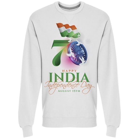 70 Independence India Sweatshirt Men's -Image by Shutterstock