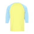 thumbnail image 6 of Men's T Shirts 3/4 Sleeve Button Henley Neck Color Block Pullover Tops Lightweight Classic Slim Fit Workout Basic Tees Z002-Light Yellow 3XL, 6 of 6