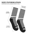 thumbnail image 3 of Men Women Black And White Stripe Novelty Sports Design Casual Dress Socks, 3 of 7