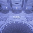 thumbnail image 1 of Ahgly Company Machine Washable Indoor Square Transitional Sky Blue Area Rugs, 5' Square, 1 of 7