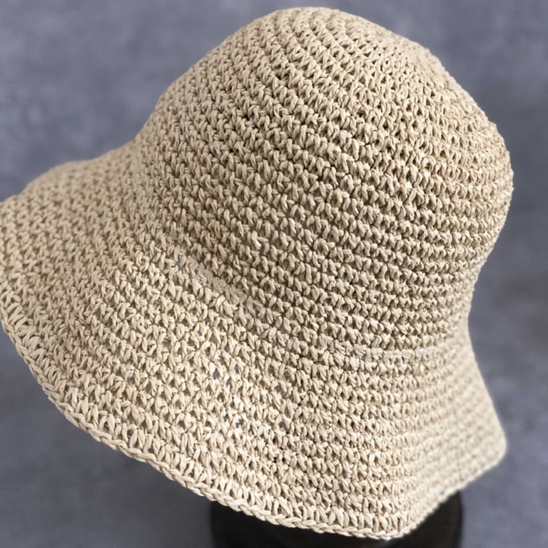 Floppy Wide Brim Straw Sun Hat Foldable Packable Travel Bucket Hat FURTALK Summer Straw Beach Sun Hats for Women UPF 50 Floppy  main image 4