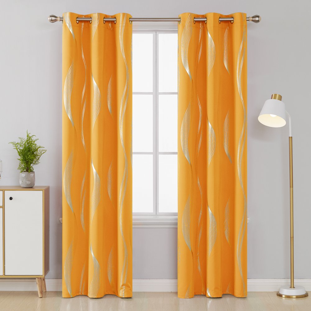 Deconovo Thermal Insulated Room Darkening Orange Flame Blackout